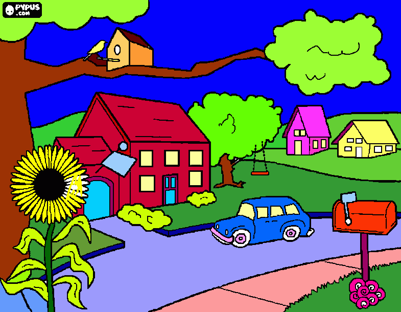 town scence coloring page