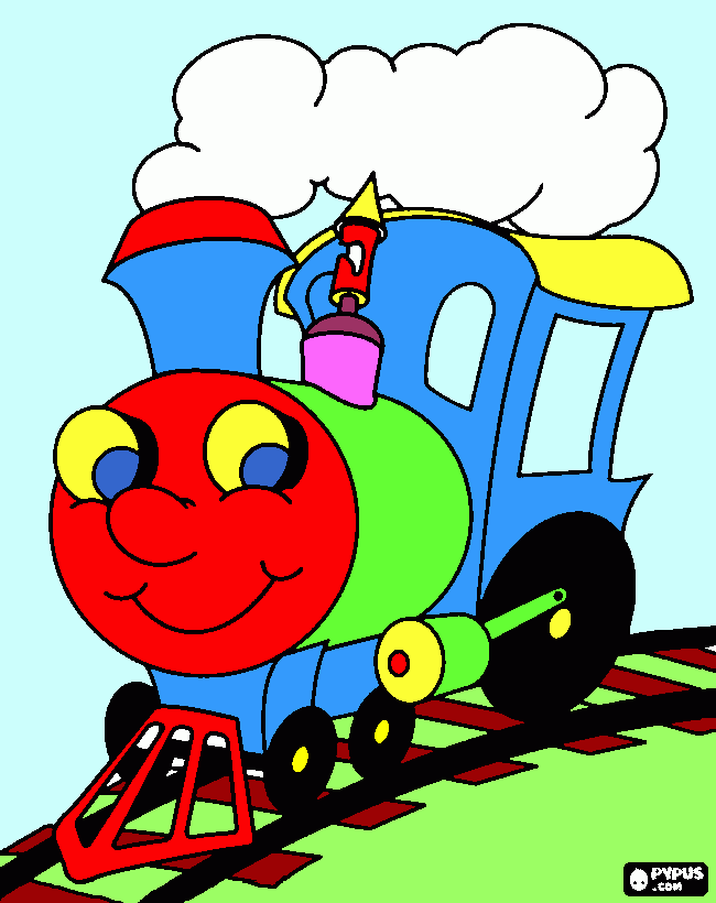 train friendly engine coloring page