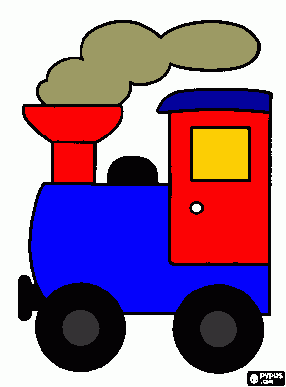 trains coloring page