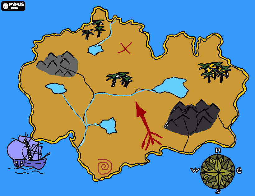 treasure island  coloring page