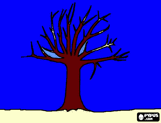 tree in winter coloring page