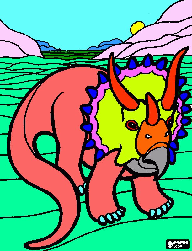 triceratops coloring page