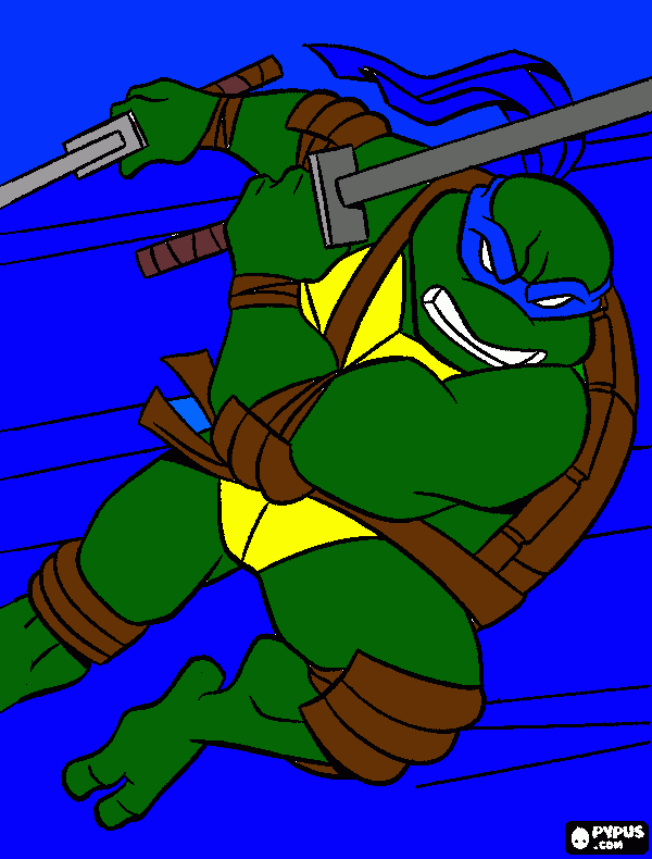 Turtle picture of leonardo  coloring page