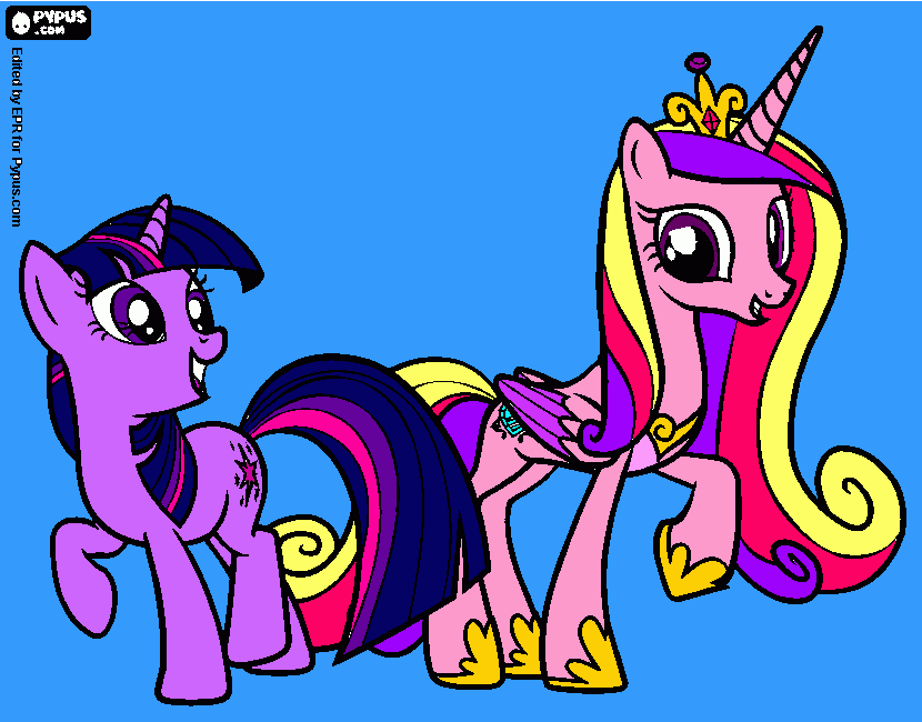 twilight and cadence coloring page