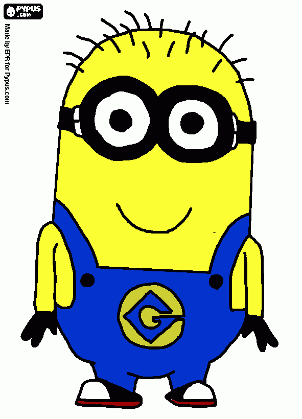 two eyed minion color coloring page