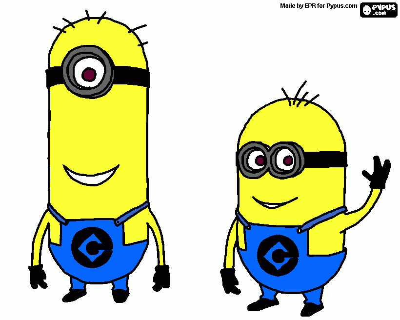 Two Minions coloring page