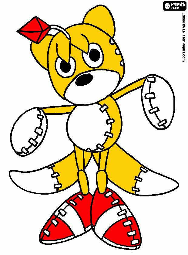 two tails coloring page