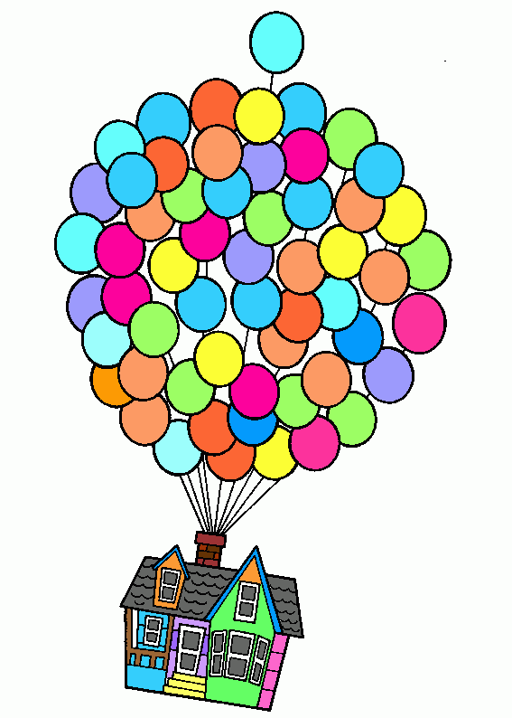 Up house coloring page