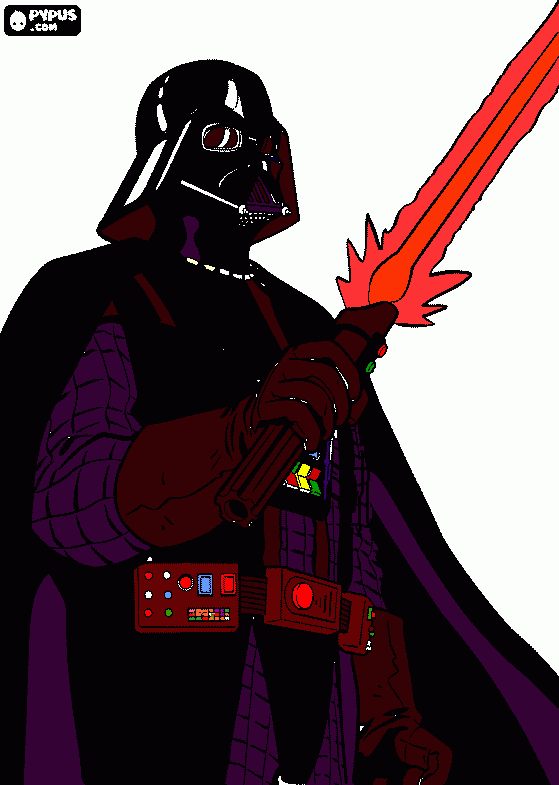 Very hard to do Darth Vader with no grey coloring page