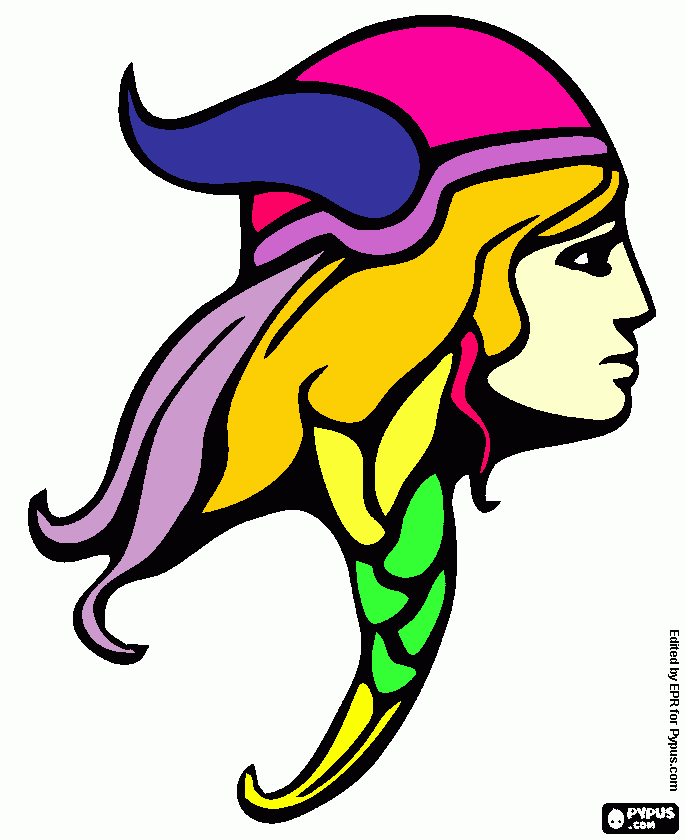 viking lady coloring page