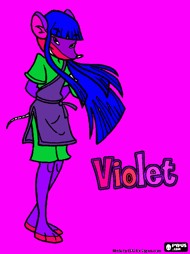 violet pic coloring page