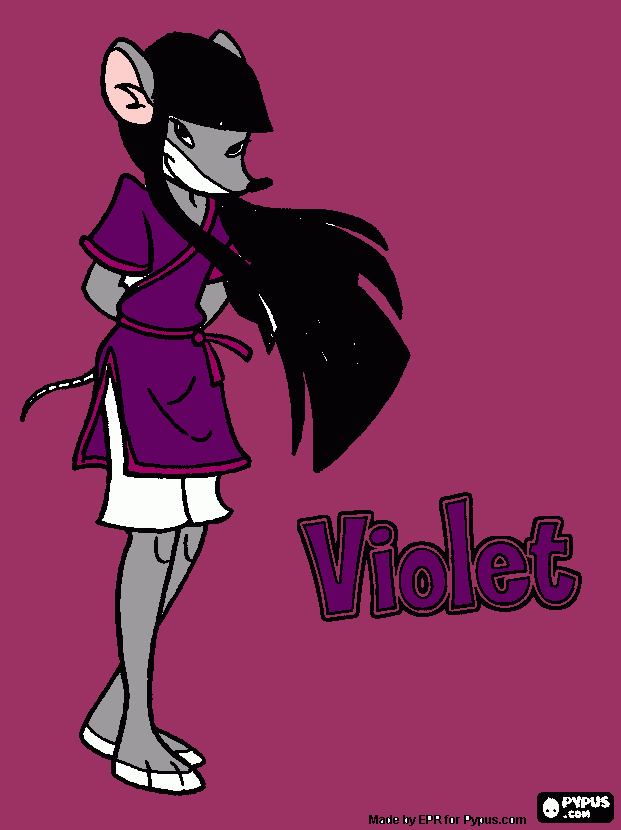 violet the mouse coloring page