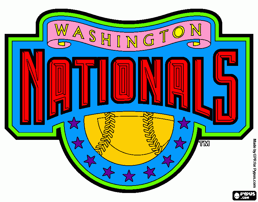 Washington Nationals logo coloring page