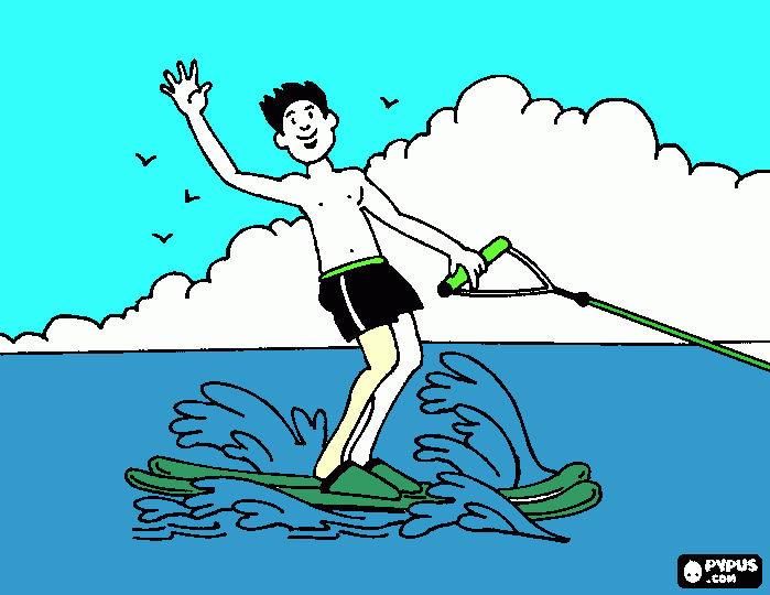 Water Skier coloring page