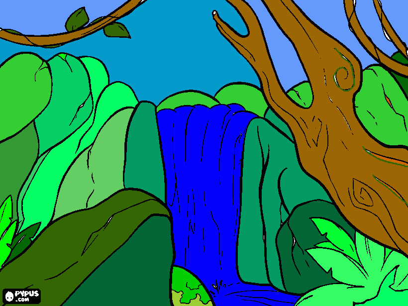 waterfall  coloring page