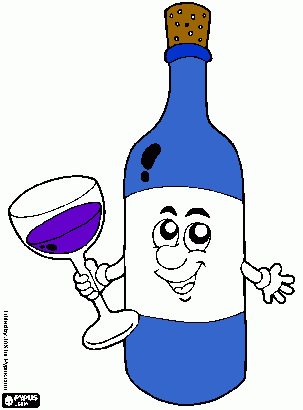 wine coloring page