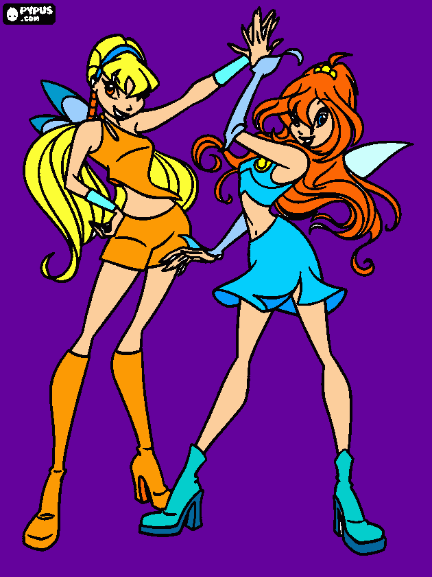 Winx Club - Bloom and Stella coloring page