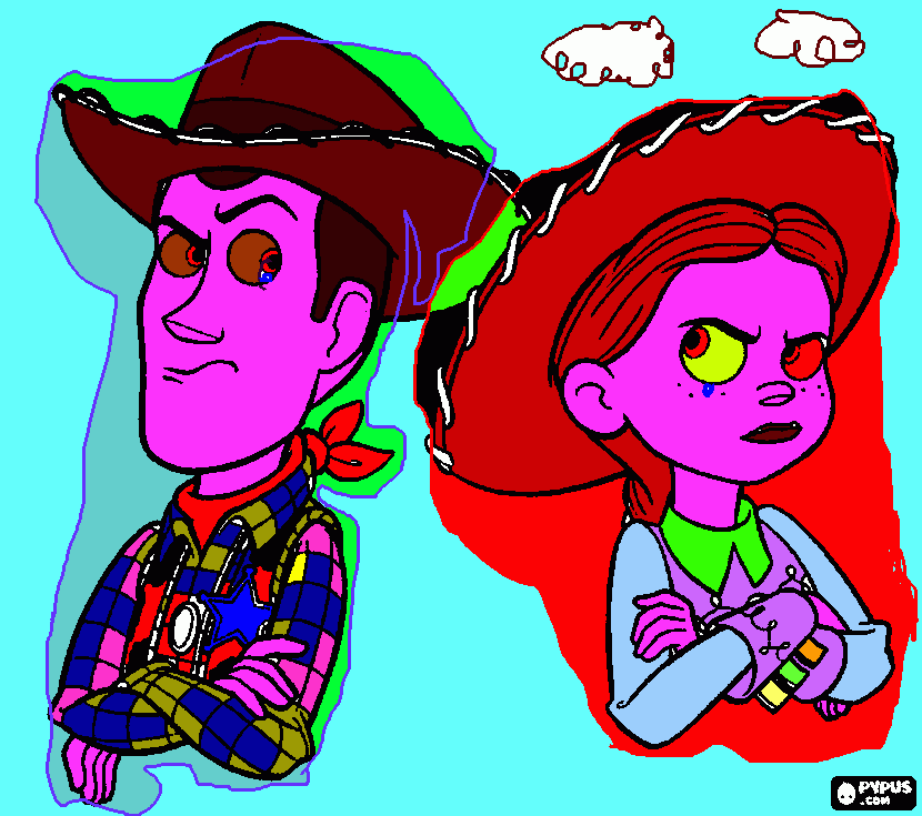 woody and jessie coloring page