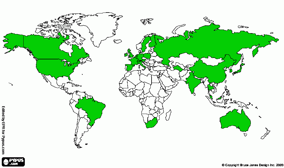 World Market Map coloring page