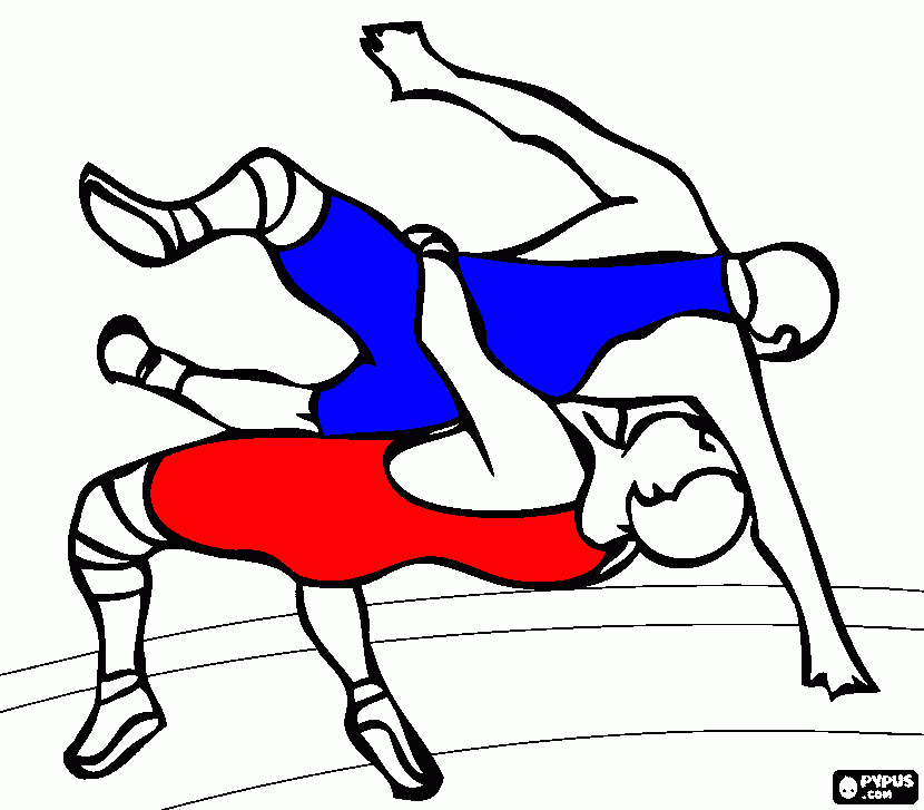 wrestling coloring page