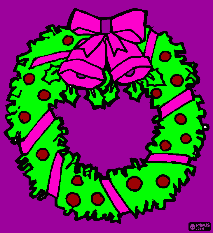 xmas wreath coloring page
