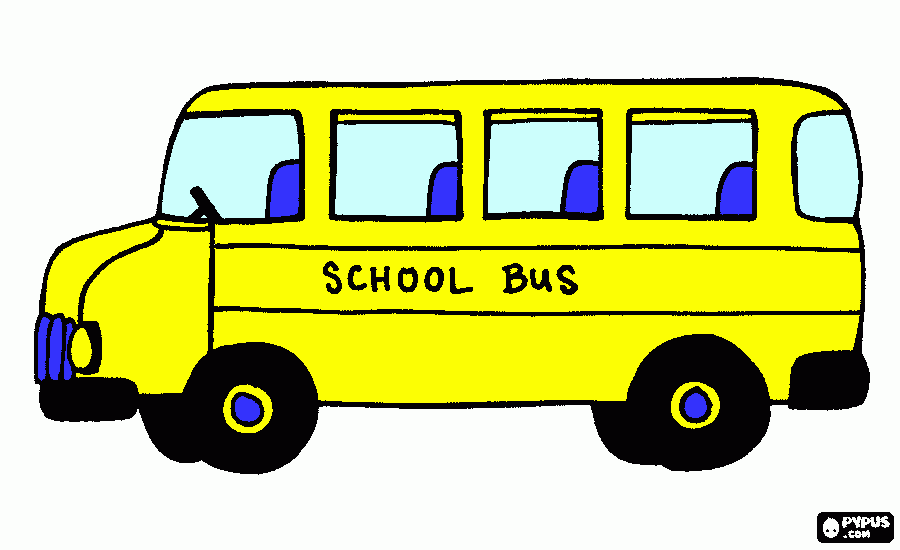 yellow bus coloring page