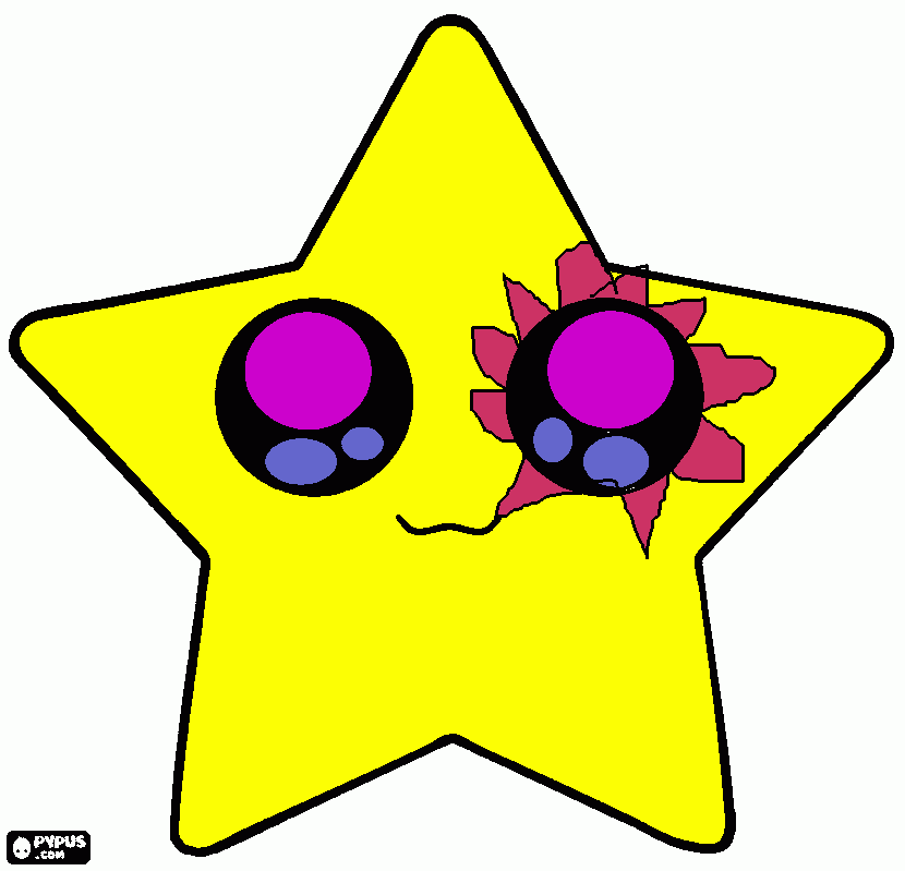 yellow star  coloring page
