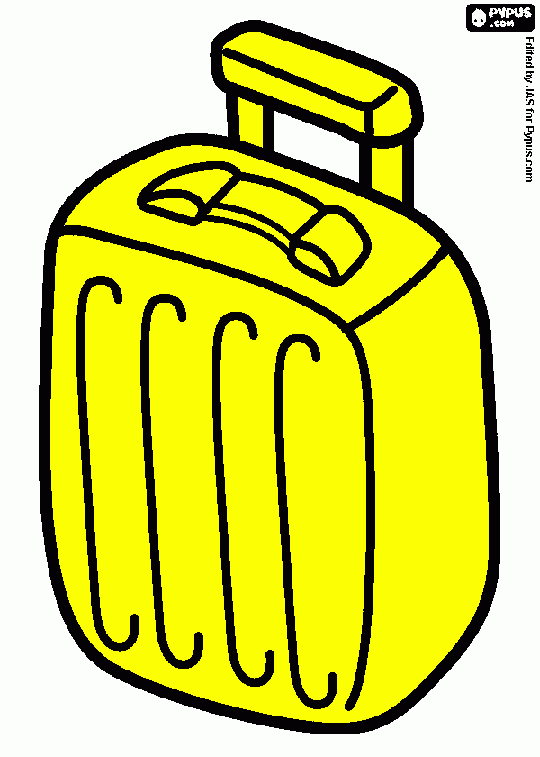 yellow suitcase coloring page