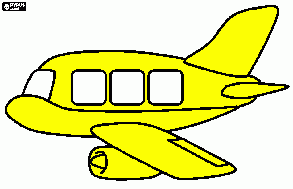 yellowairoplane coloring page