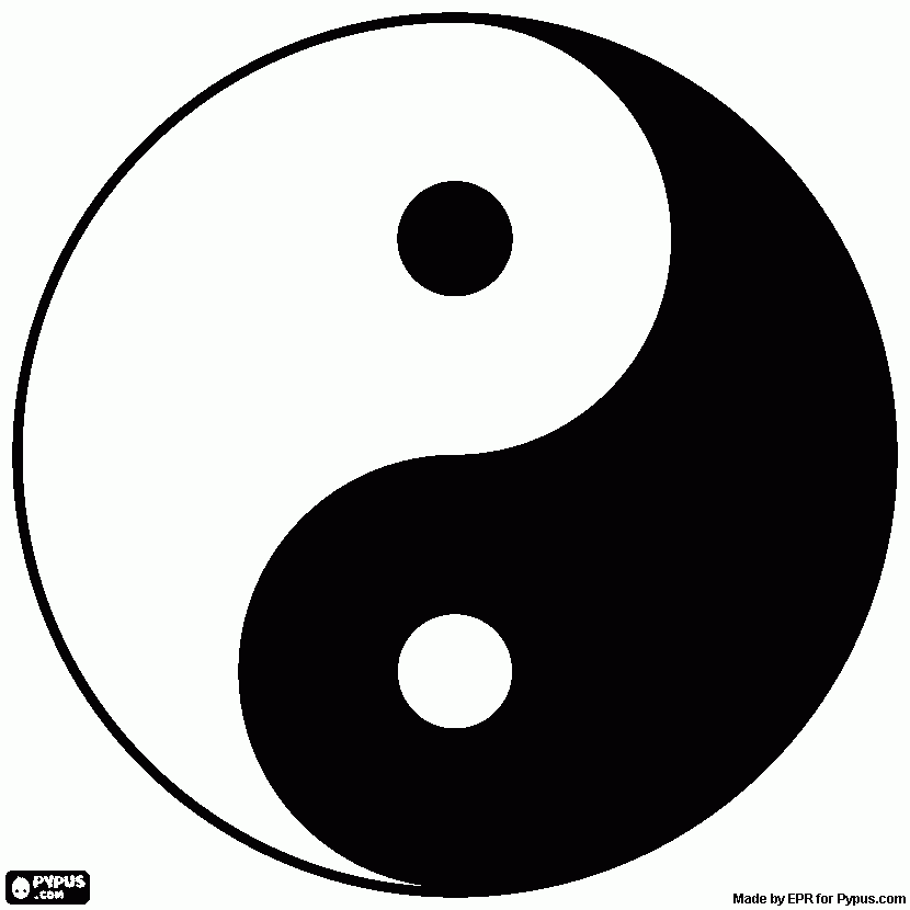 Yin And Yang coloring page, printable Yin And Yang