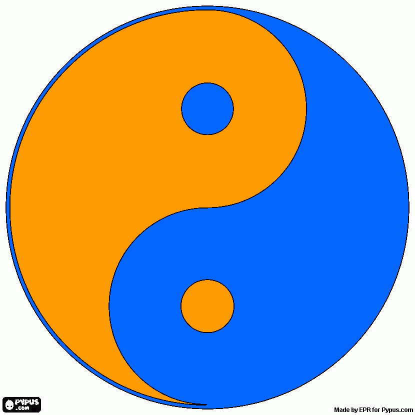 yin yang coloring page