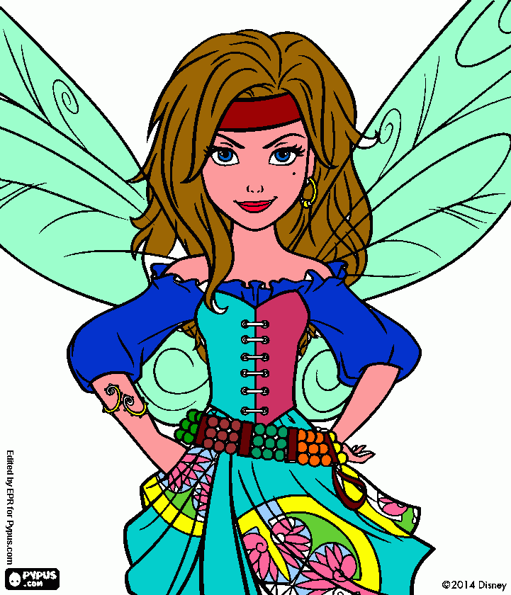 Zarina the pirate fairy coloring page