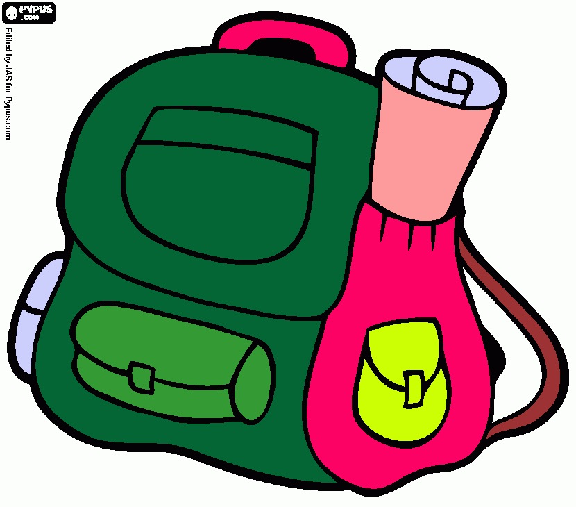 Моя работа с рюкзаком на сайте oncoloring coloring page