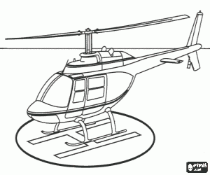 A helicopter in the landing platform of the heliport coloring page