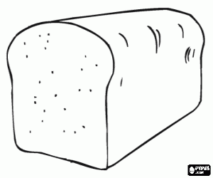 A loaf of bread made in a bread pan to be cut into slices, like a sliced bread coloring page