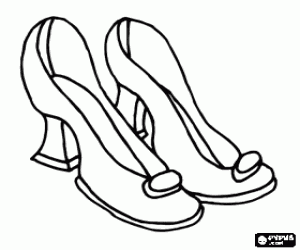 A pair of elegant high-heeled shoes coloring page