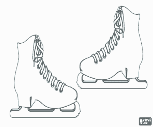 A pair of ice skates for figure skating coloring page