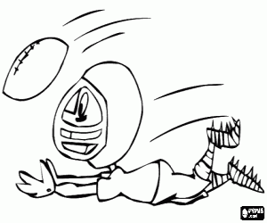A player, a  wide receiver, reaches for a catch coloring page
