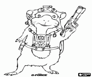 Agent Darwin, the guinea pig leader of Force-G team coloring page