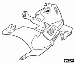 Agent Juarez made a martial arts jump  coloring page
