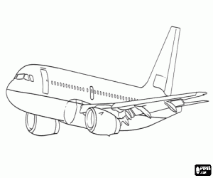 Airplane passenger air transport jet, Boeing coloring page