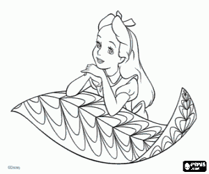 Alice, a very dreamy girl coloring page