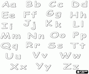 Alphabet with uppercase and lowercase letters coloring page