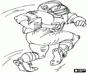American football player, runningback, direct to the touchdown coloring page
