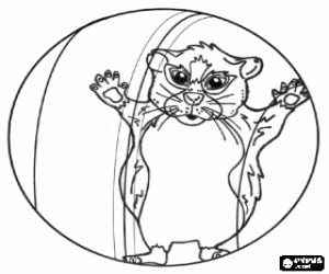 An agent inside a hamster ball coloring page