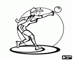 Athlete in the shot put coloring page