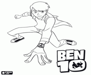 Ben 10 or Ben Tennyson is the protagonist of the adventures of the Omnitrix coloring page