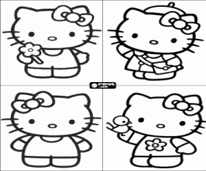 Birthday invitations with drawings of Hello Kitty coloring page