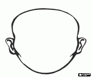 Blank face to draw facial features coloring page