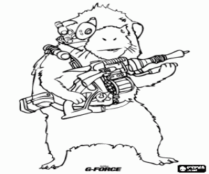 Blaster the guinea pig, expert in weapons and transport of the team G-Force coloring page